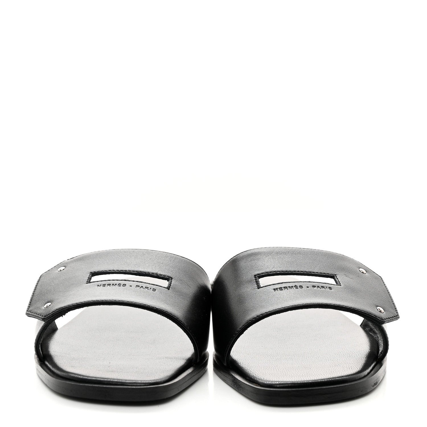 Hermes Calfskin View Sandals 38.5 Black 2 of 10