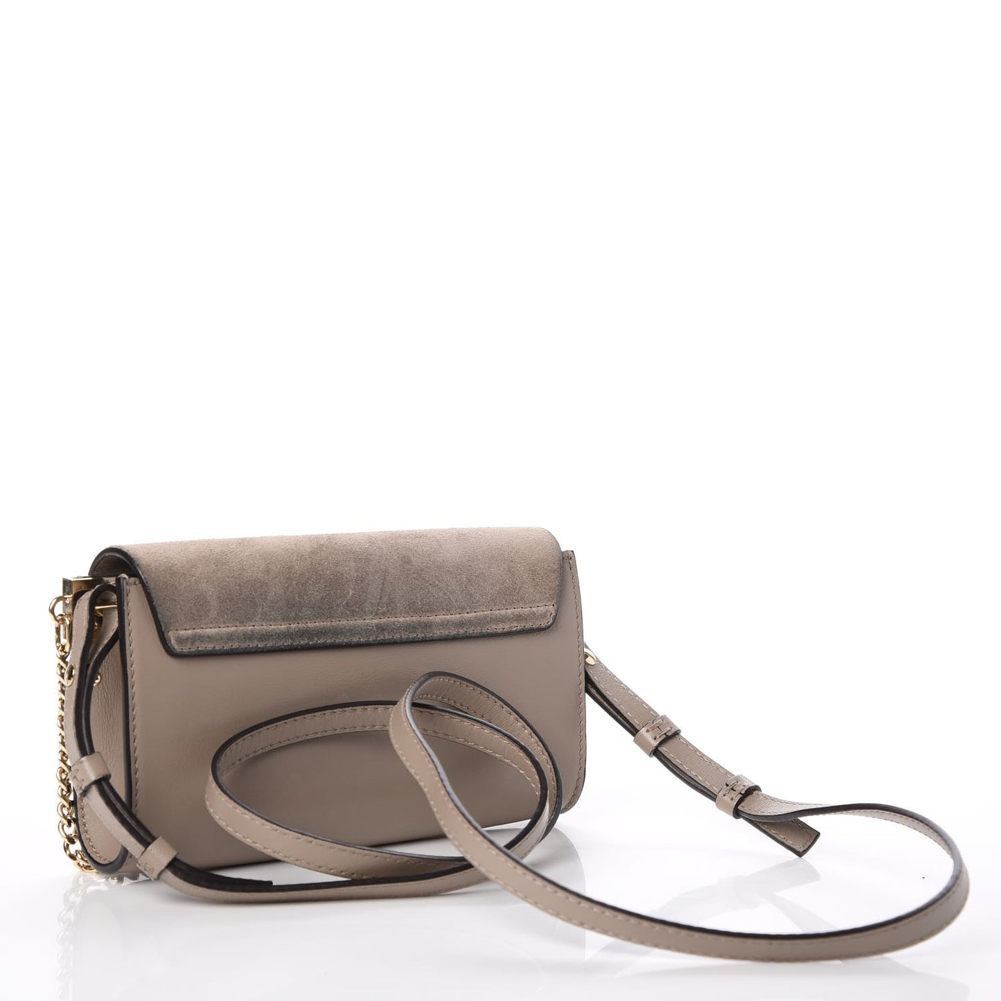 Suede Calfskin Mini Faye Shoulder Bag Motty Grey