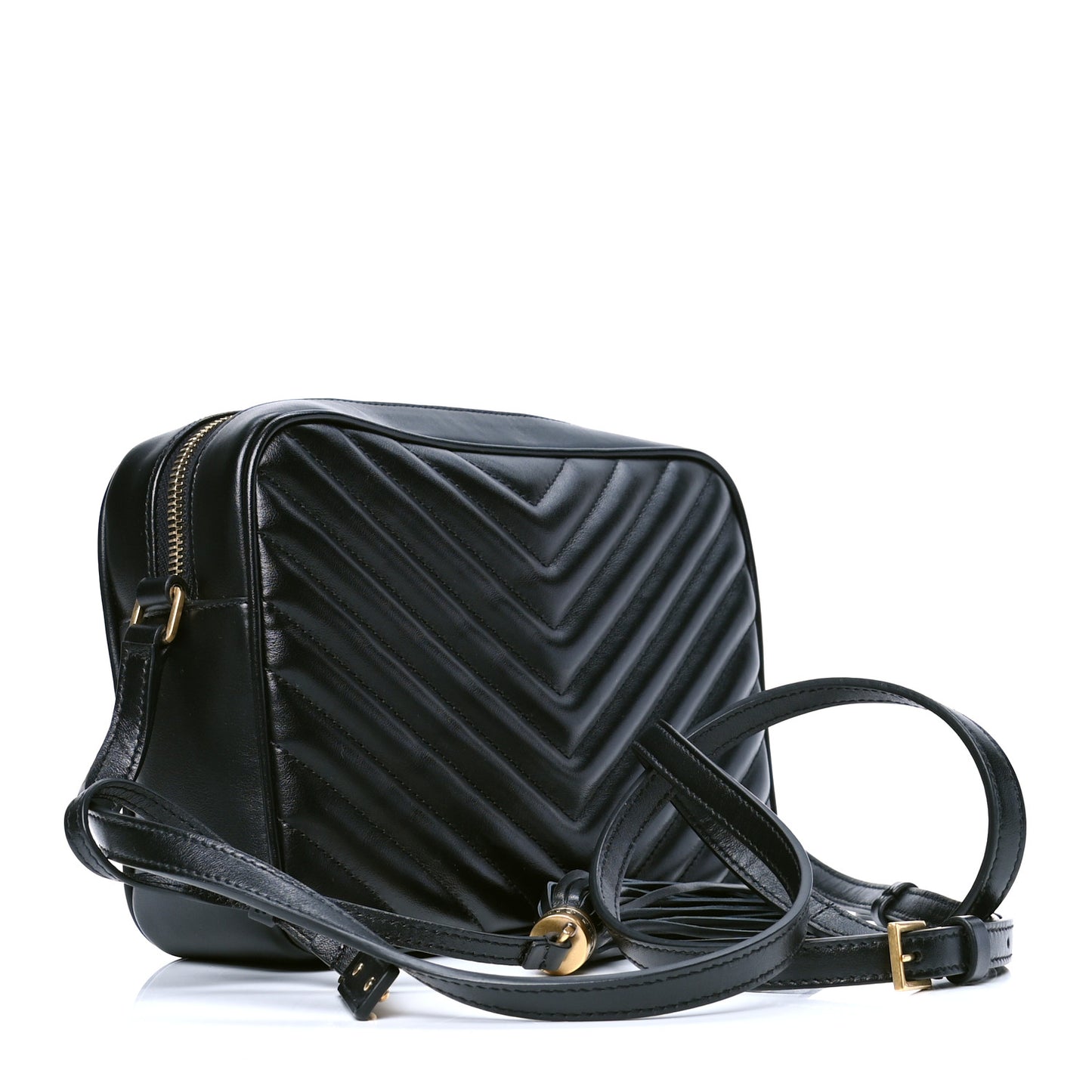 Calfskin Matelasse Monogram Lou Camera Bag Black