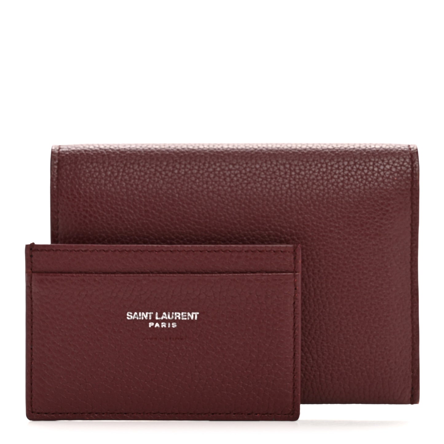 Grained Calfskin Sac De Jour Compact Wallet Rouge Legion
