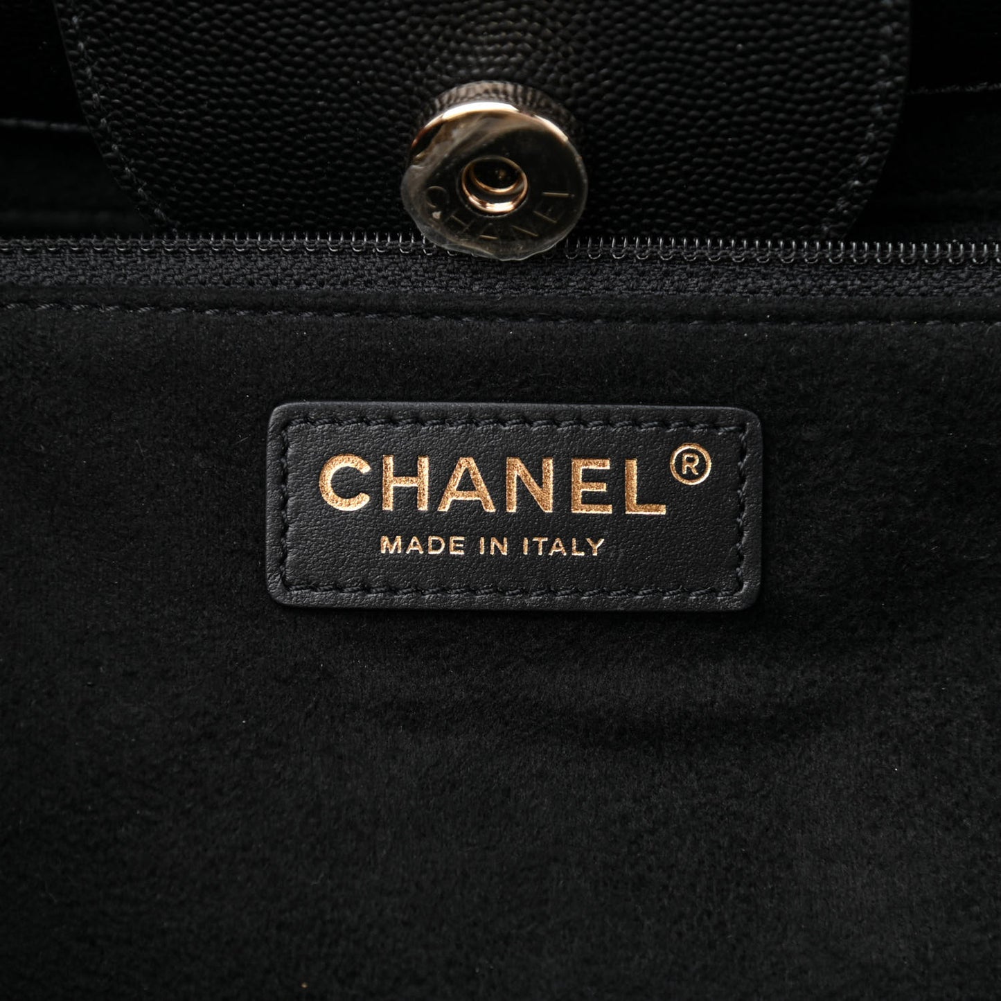 Caviar Large Studded Deauville Tote Black