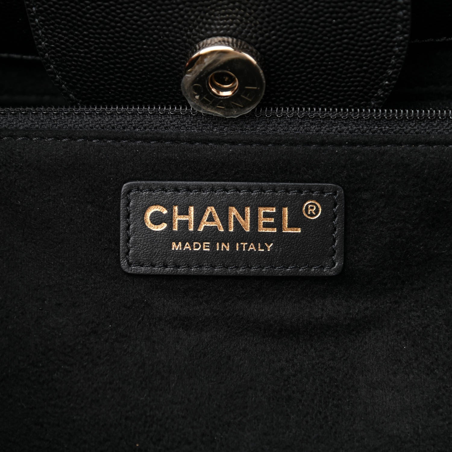 Chanel Caviar Large Studded Deauville Tote Black 6 of 10