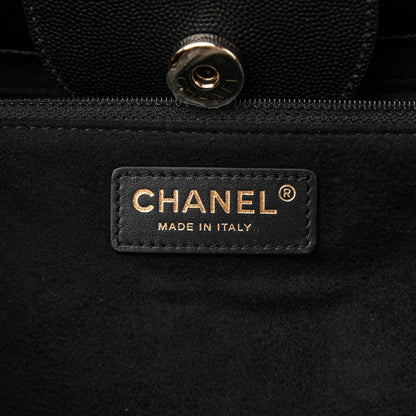 Chanel Caviar Large Studded Deauville Tote Black 6 of 10