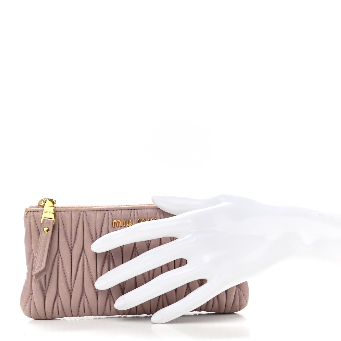 Nappa Matelasse Pouch Mughetto