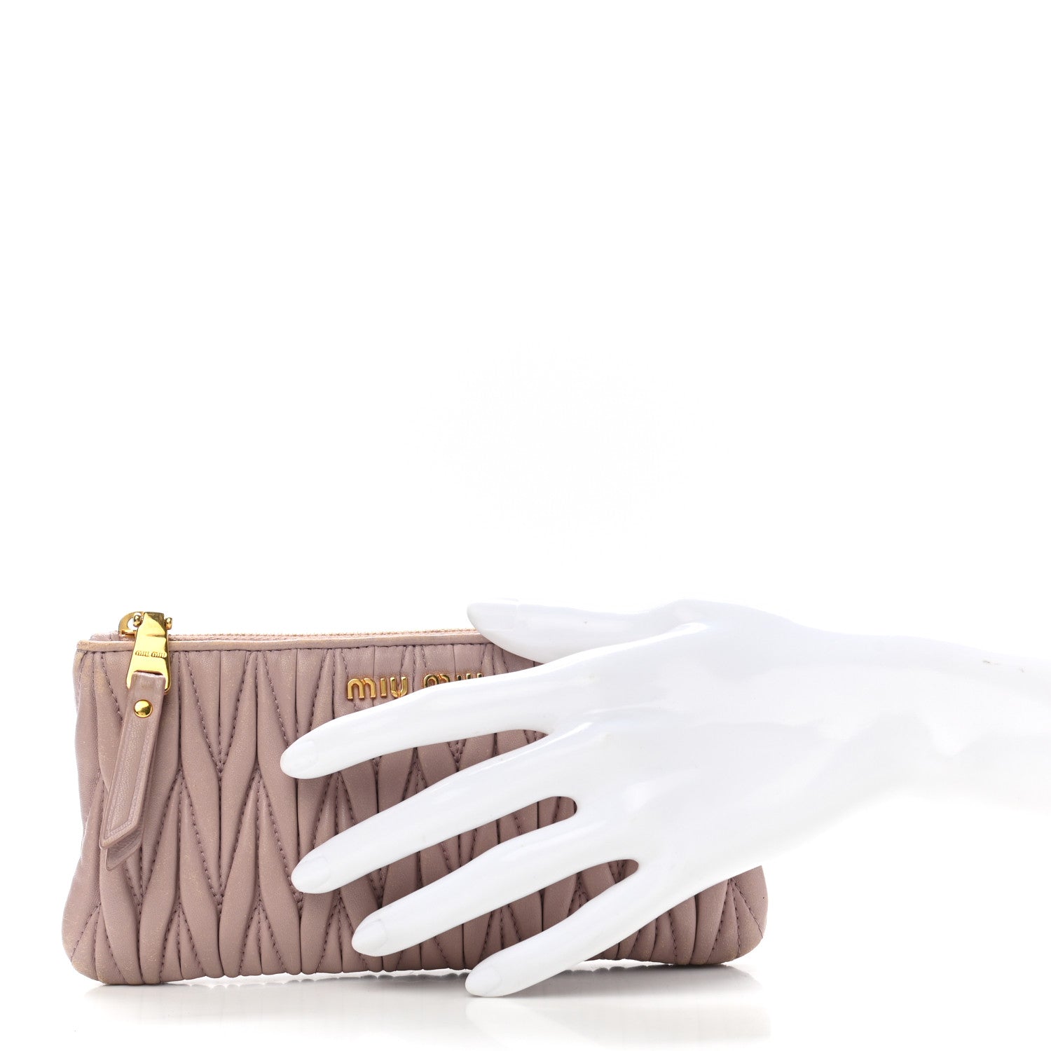 Miu Miu Nappa Matelasse Pouch Mughetto 2 of 9