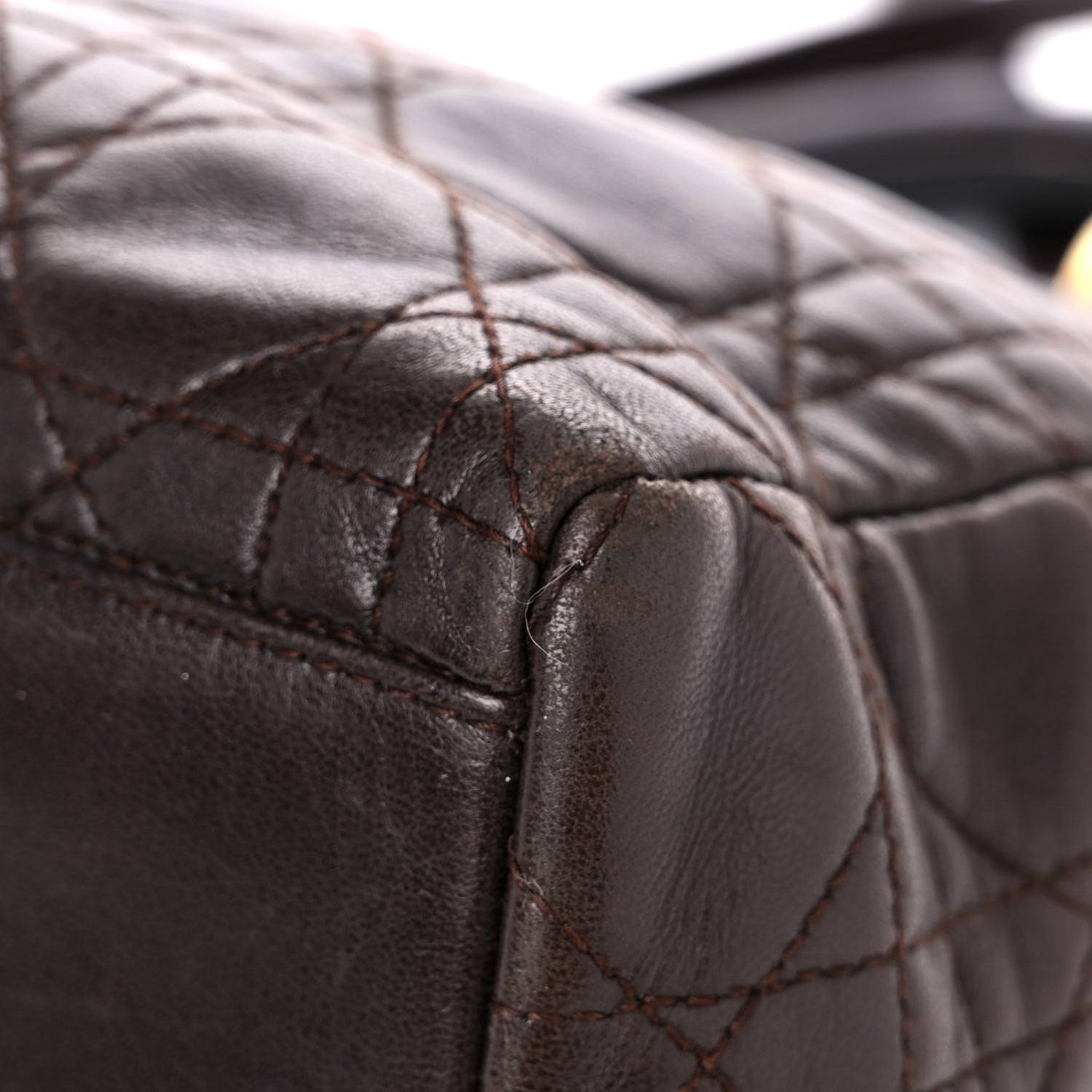 Christian Dior Lambskin Cannage Medium Lady Dior Dark Brown 8 of 14