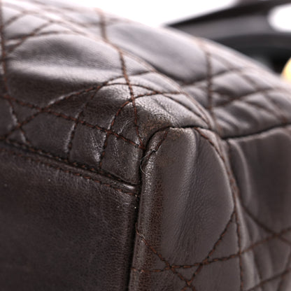 Christian Dior Lambskin Cannage Medium Lady Dior Dark Brown 8 of 14