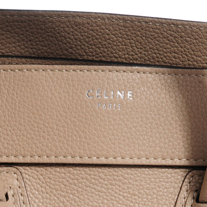 Celine Drummed Calfskin Mini Luggage Dune 5 of 10