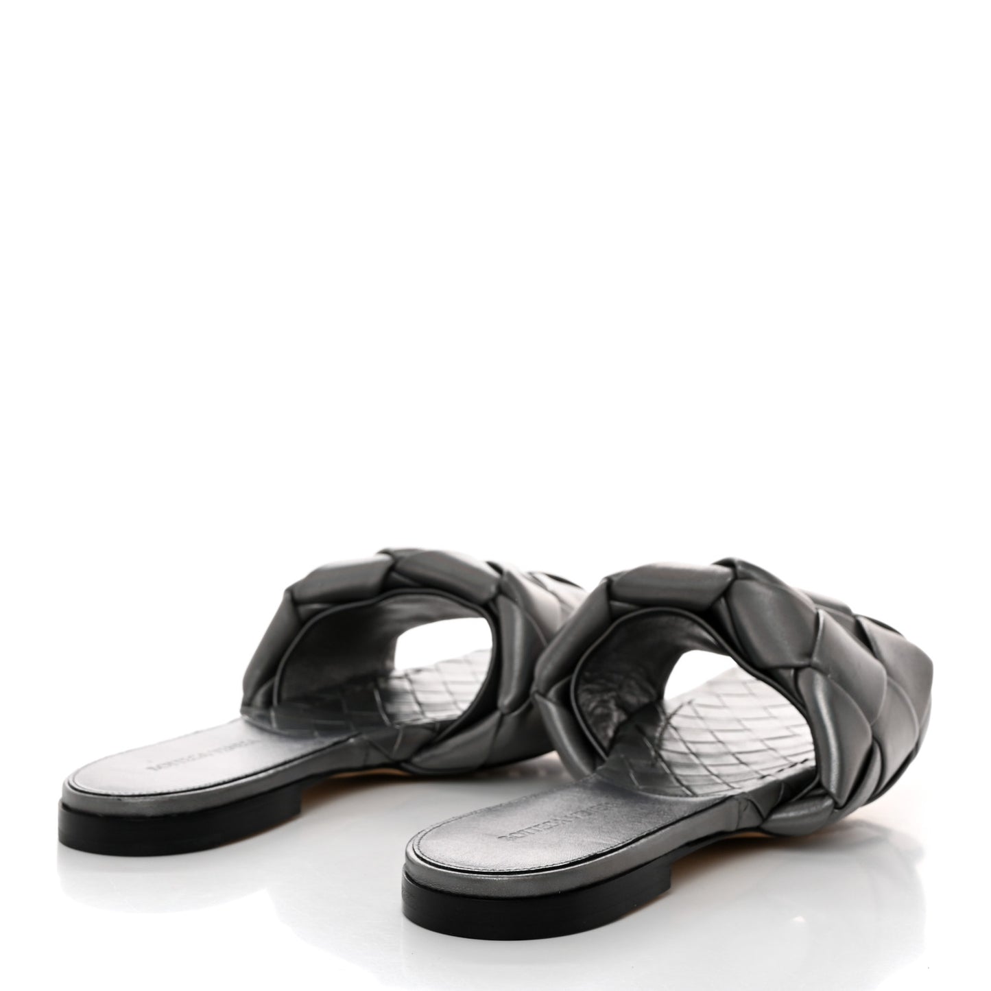 Laser Nappa Maxi Intrecciato Lido Flat Sandals 41.5 Oyster