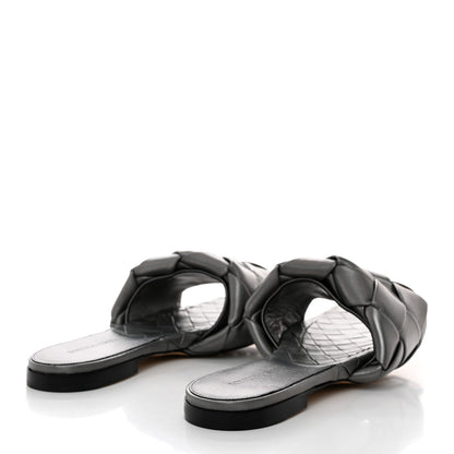 Bottega Veneta Laser Nappa Maxi Intrecciato Lido Flat Sandals 41.5 Oyster 4 of 9