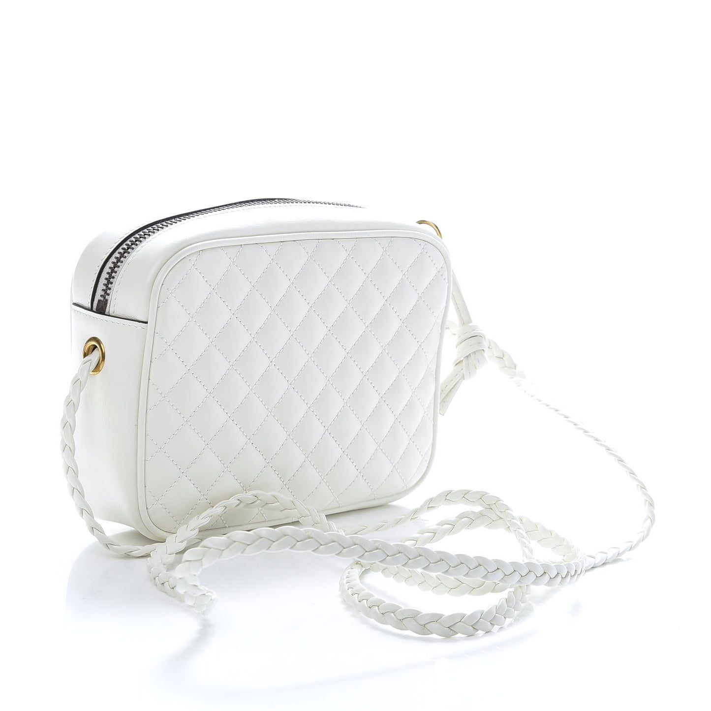 Calfskin Web Trapuntata Mini Shoulder Bag Off White