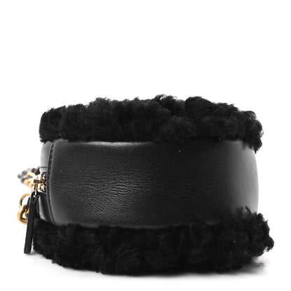 Chanel Shearling Sheepskin Chanel 19 Round Clutch With Chain Black 4 of 10