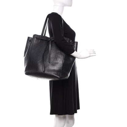 Celine Crocodile Embossed Calfskin Medium Belt Cabas Phantom Black 2 of 9