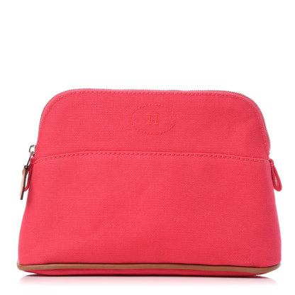 Hermes Cotton Bolide Travel Cosmetic Pouch Rose Extreme 1 of 8
