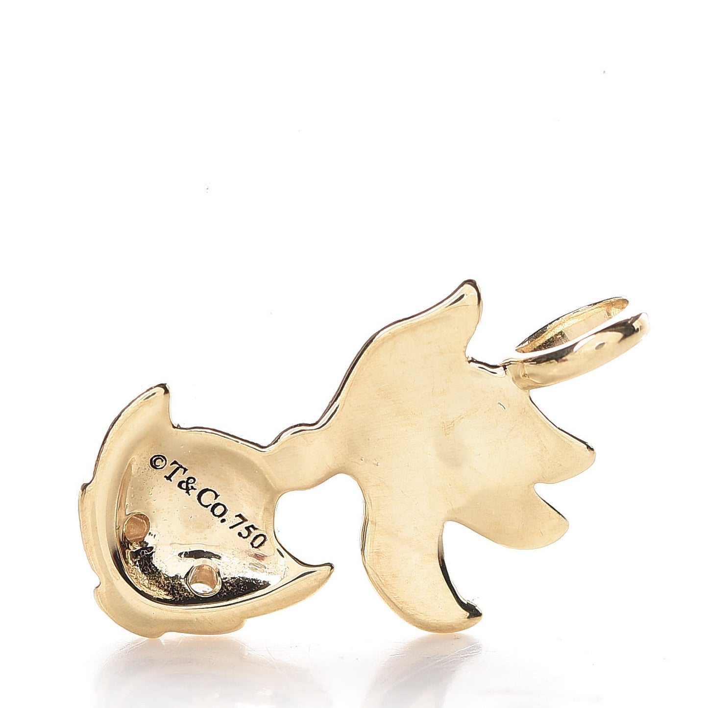 18K Yellow Gold Diamond Koi Fish Charm Pendant