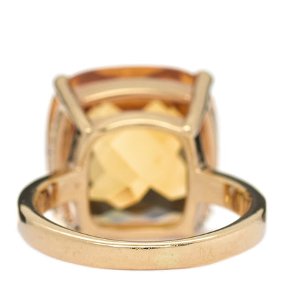 Tiffany 18K Yellow Gold Citrine Sparklers Cocktail Ring 51 5.75 4 of 6