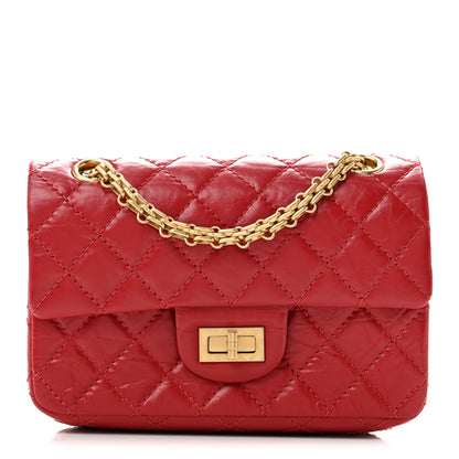 Chanel Aged Calfskin Quilted 2.55 Reissue Mini Flap Red 1 of 13