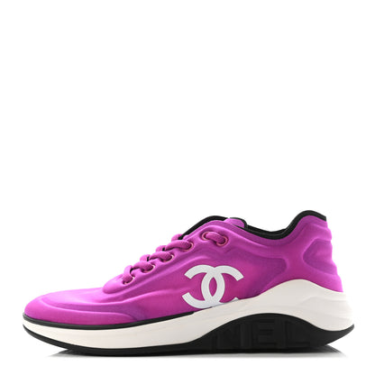 Chanel Calfskin Mesh Lycra Sneakers 37 Dark Pink 1 of 7