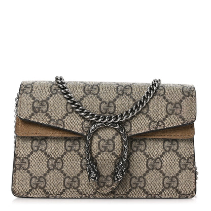 Gucci GG Supreme Monogram Super Mini Dionysus Shoulder Bag Taupe 1 of 9