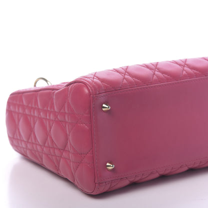 Christian Dior Lambskin Cannage Medium Lady Dior Fuchsia 8 of 10