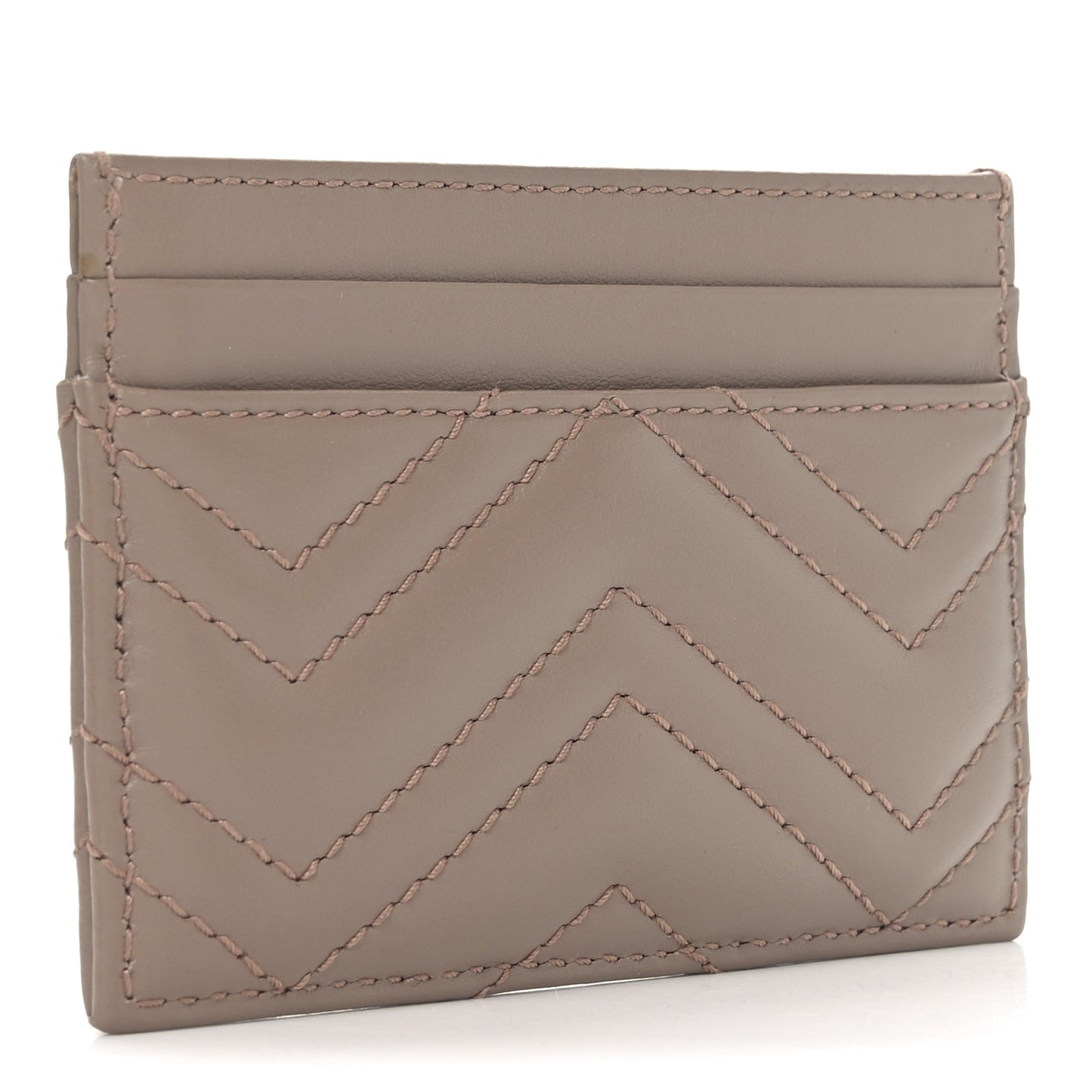 Calfskin Matelasse GG Marmont Card Holder Porcelain Rose