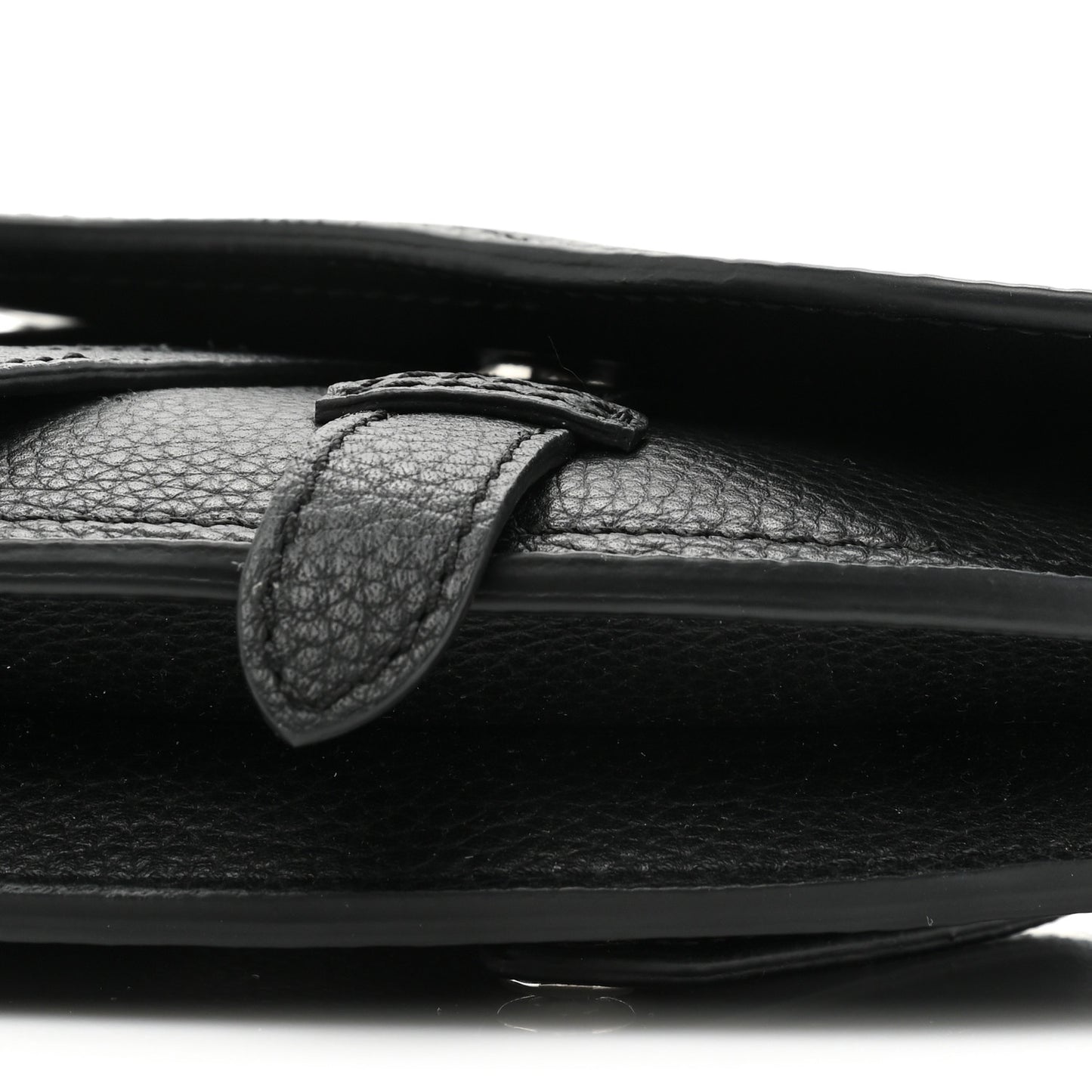 Grained Calfskin Saddle Pouch Belt Bag Black