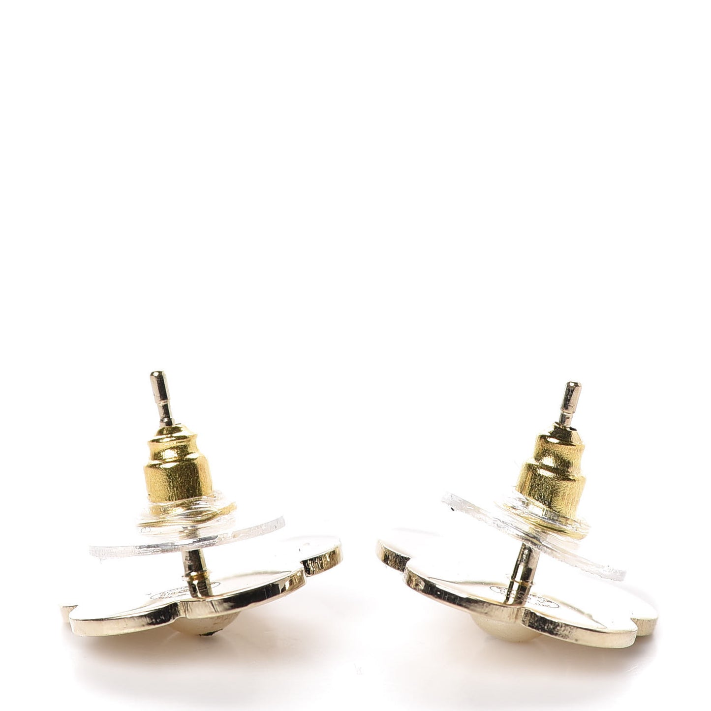 Pearl CC Camellia Earrings Gold