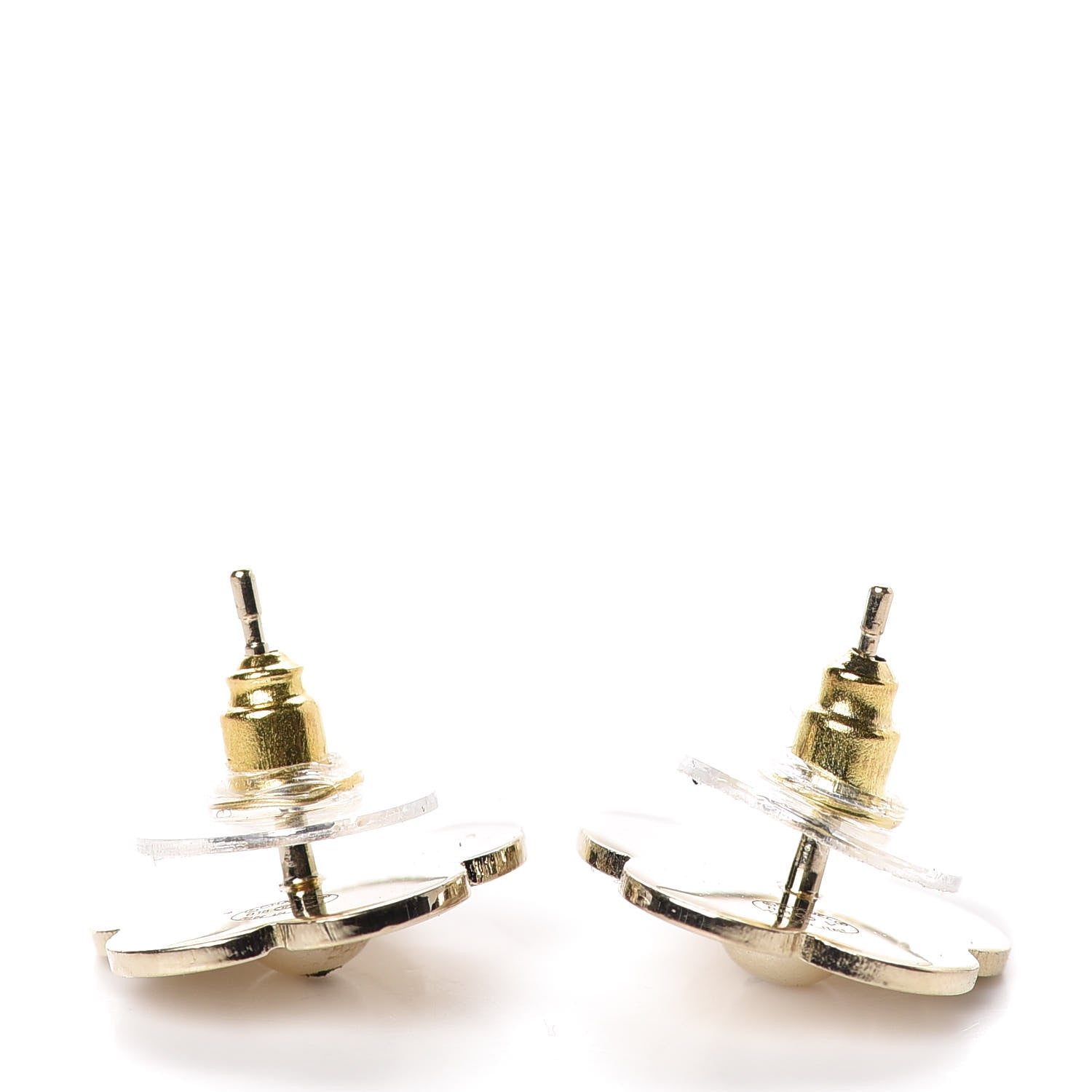 Chanel Pearl CC Camellia Earrings Gold 3 of 5