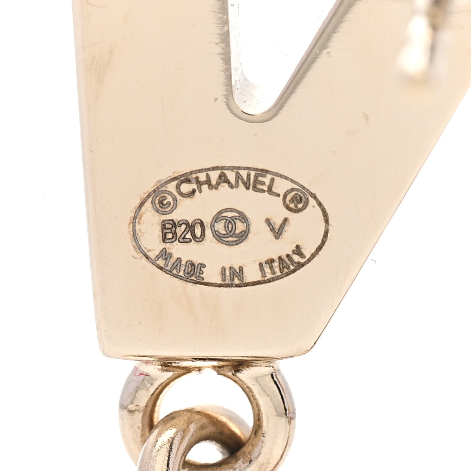 Chanel Metal Cha-Nel Logo Drop Earrings Gold 4 of 5