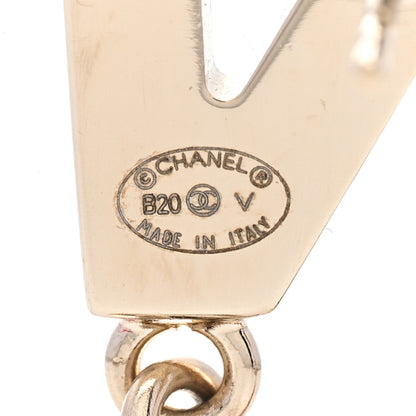 Chanel Metal Cha-Nel Logo Drop Earrings Gold 4 of 5