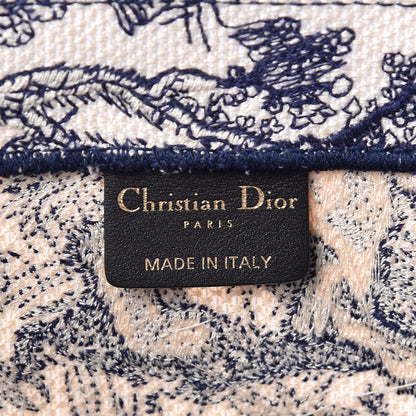 Christian Dior Canvas Embroidered Medium Dioriviera Toile De Jouy Book Tote Blue 6 of 9