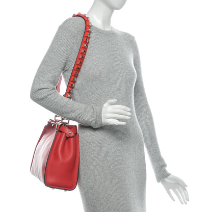Fendi Vitello Seta Studded Medium Peekaboo Iconic Satchel Fiamma 2 of 7