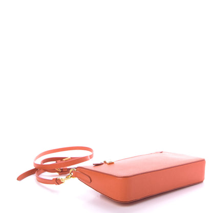 Prada Saffiano Lux Zip Crossbody Bag Papaya 4 of 9
