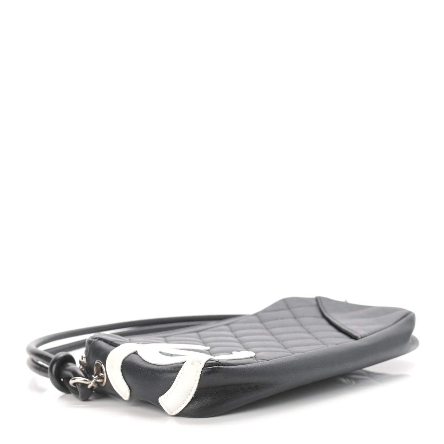 Calfskin Quilted Cambon Pochette Black White