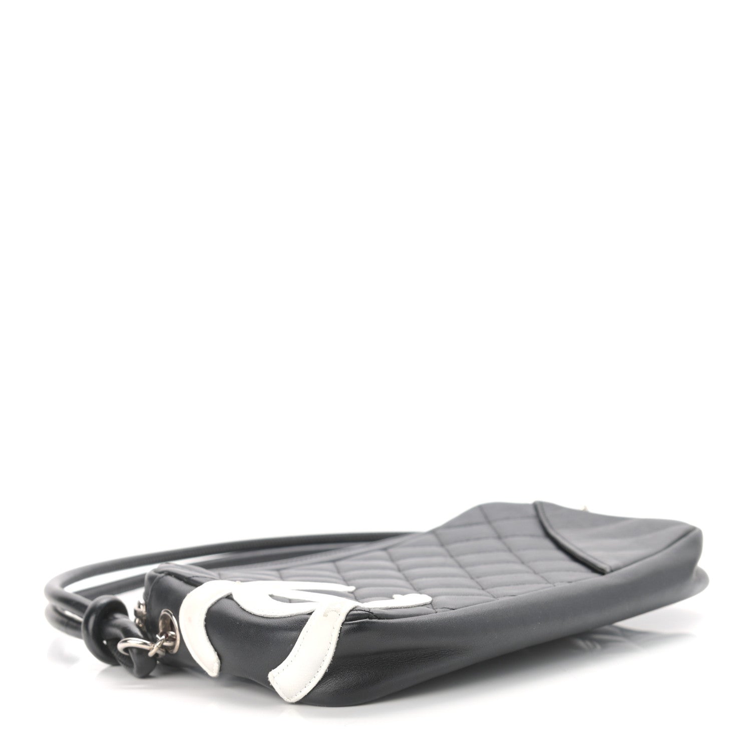 Chanel Calfskin Quilted Cambon Pochette Black White 4 of 11