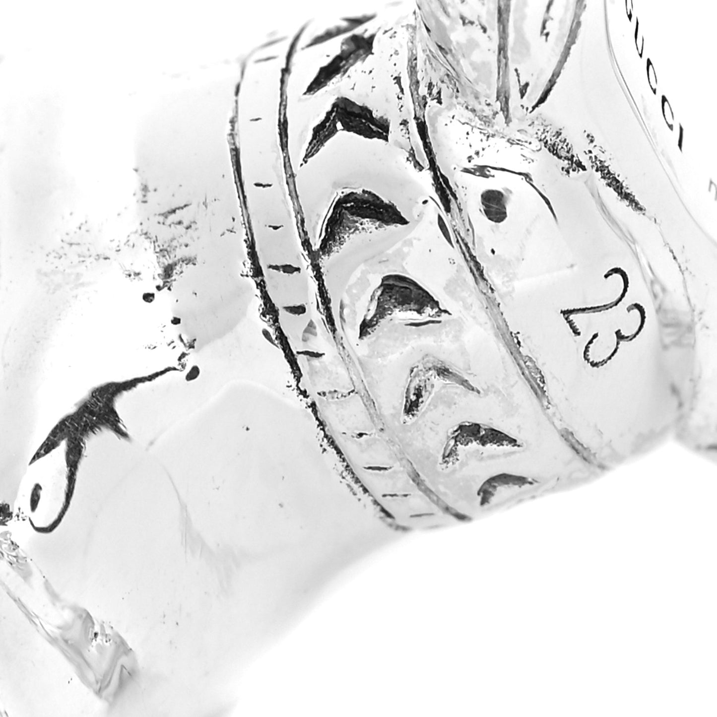 Sterling Silver Anger Forest Rabbit Head Ring 63 10.5