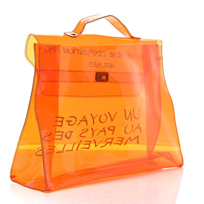Hermes Vinyl Souvenir De L'Exposition Kelly Orange 3 of 14