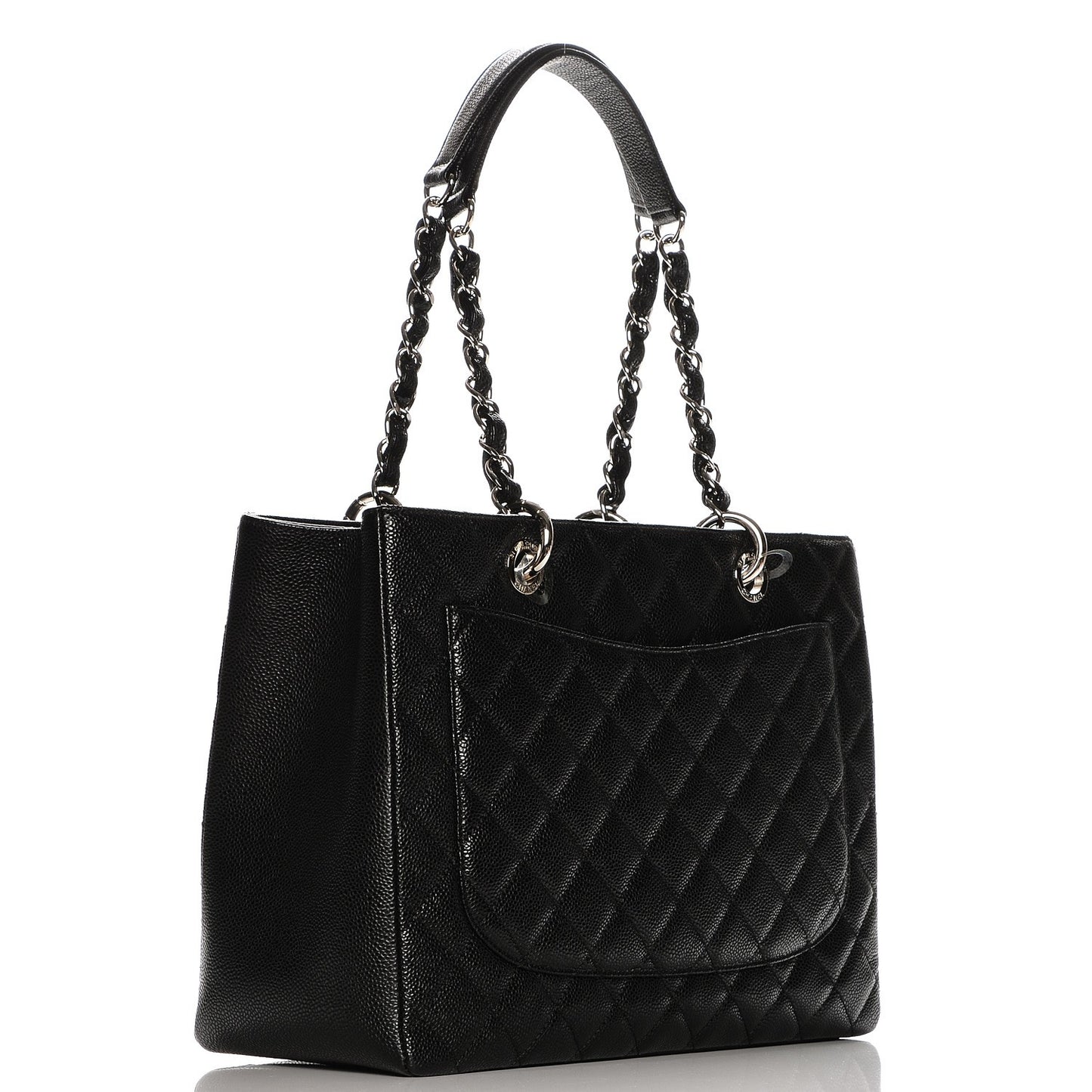 Caviar Quilted Grand Shopping Tote GST Black