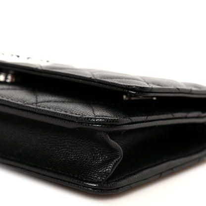 Chanel Caviar Quilted Chanel 19 Wallet On Chain WOC Black White 11 of 12