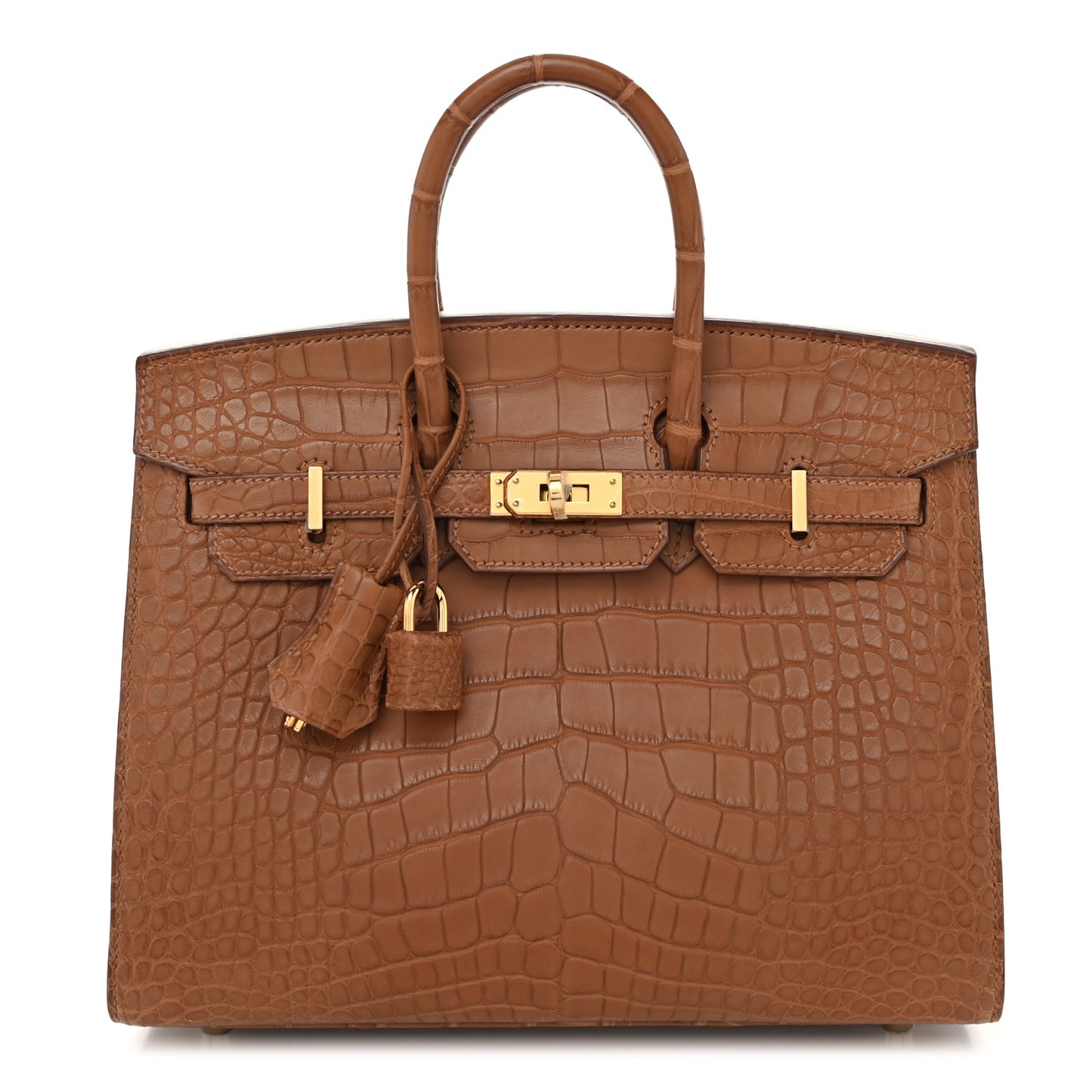 Matte Alligator Birkin Sellier 25 Gold