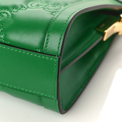 Gucci Calfskin GG Matelasse Small Slim Chain Shoulder Bag Spring Green Natural 8 of 8