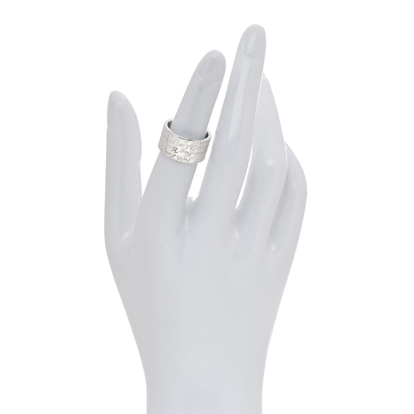 Sterling Silver 10mm Notes Wide Ring 50 5.5