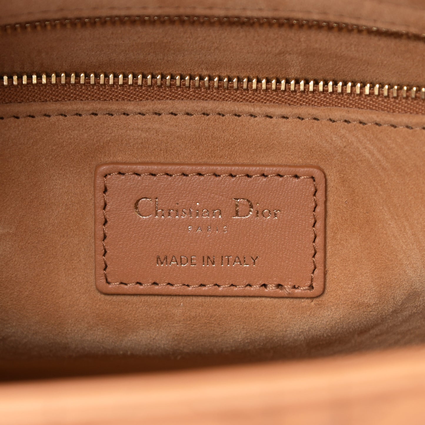 Lambskin Cannage Medium Lady Dior Amber