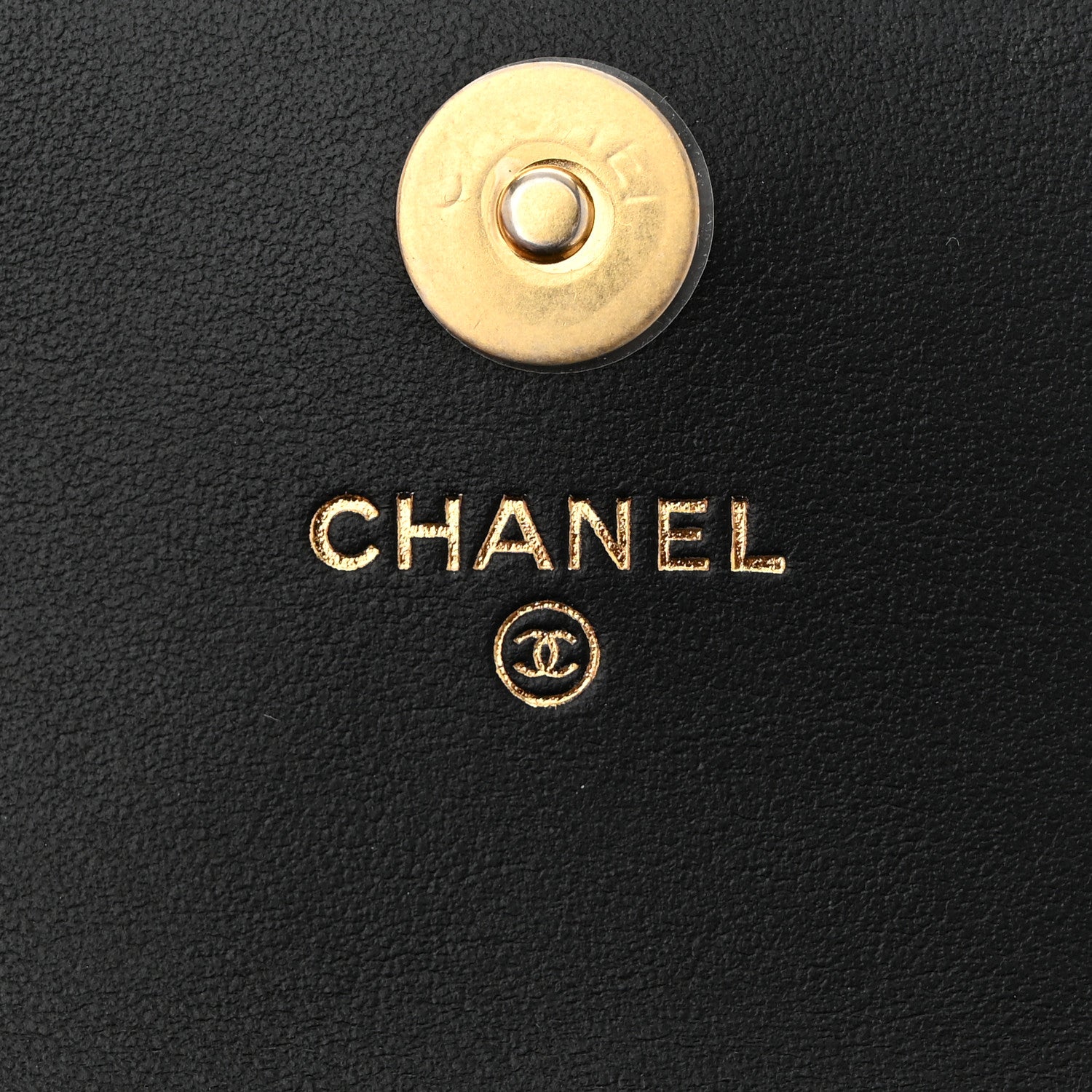 Chanel Shiny Lambskin Quilted Medallion Card Holder On Chain Black 6 of 10