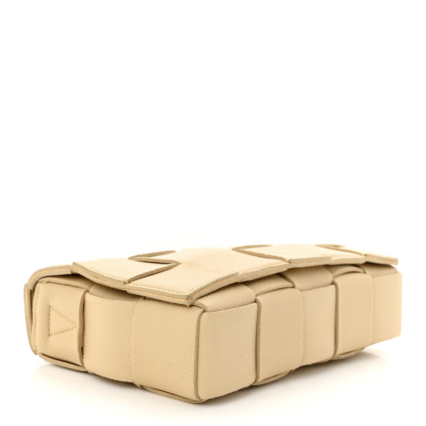 Grained Calfskin Maxi Intrecciato Cassette Crossbody Bag Porridge