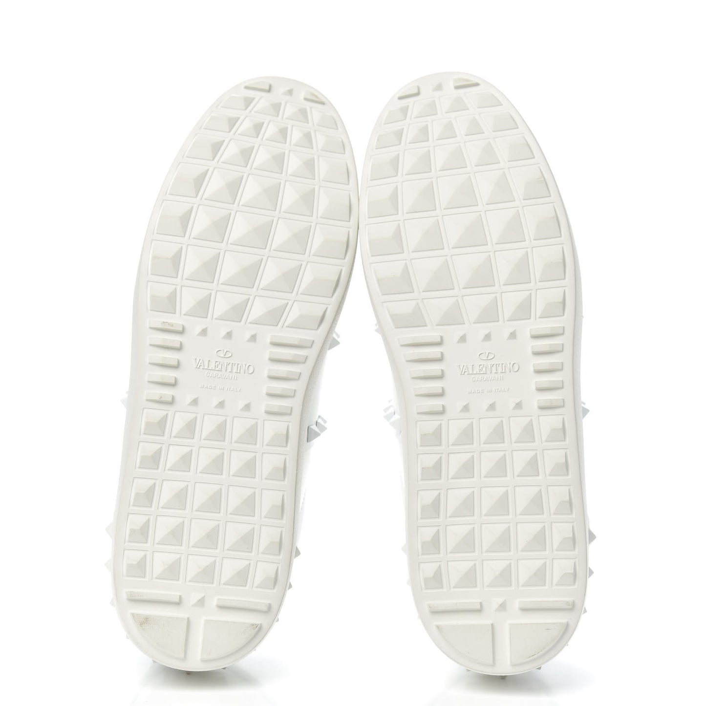 X UNDERCOVER Calfskin Womens Untitled Rockstud Open Sneakers 41 White