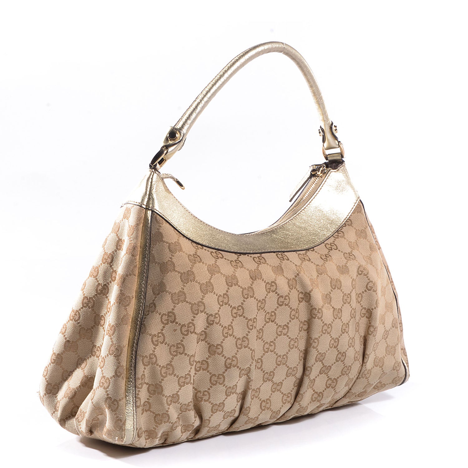 Gucci Monogram D Gold Large Hobo 3 of 9