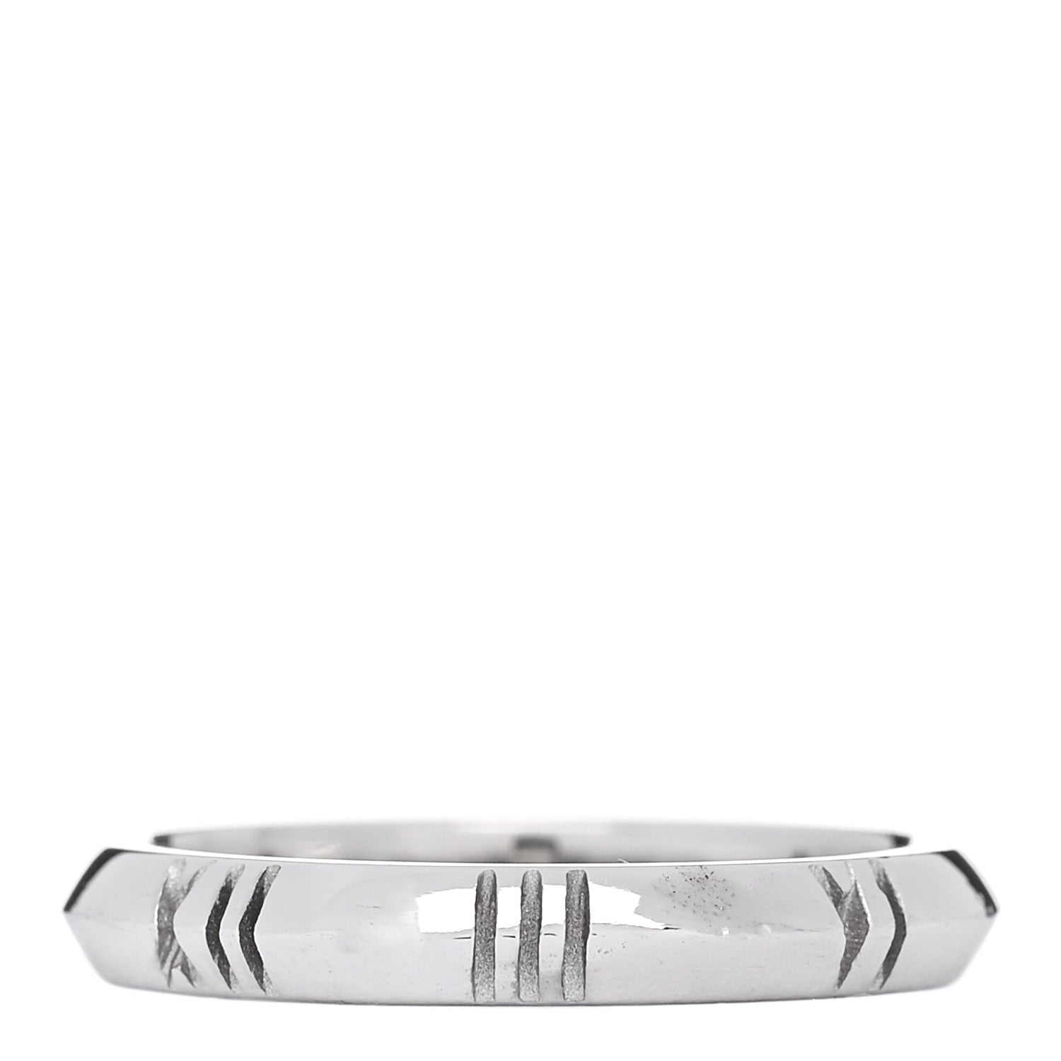 Tiffany 18K White Gold Atlas X Closed Narrow Ring 53 6.5 1 of 5