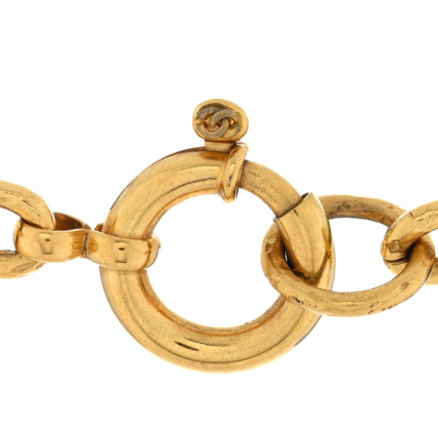 Chanel Metal CC Cross Long Pendant Necklace Gold 4 of 5