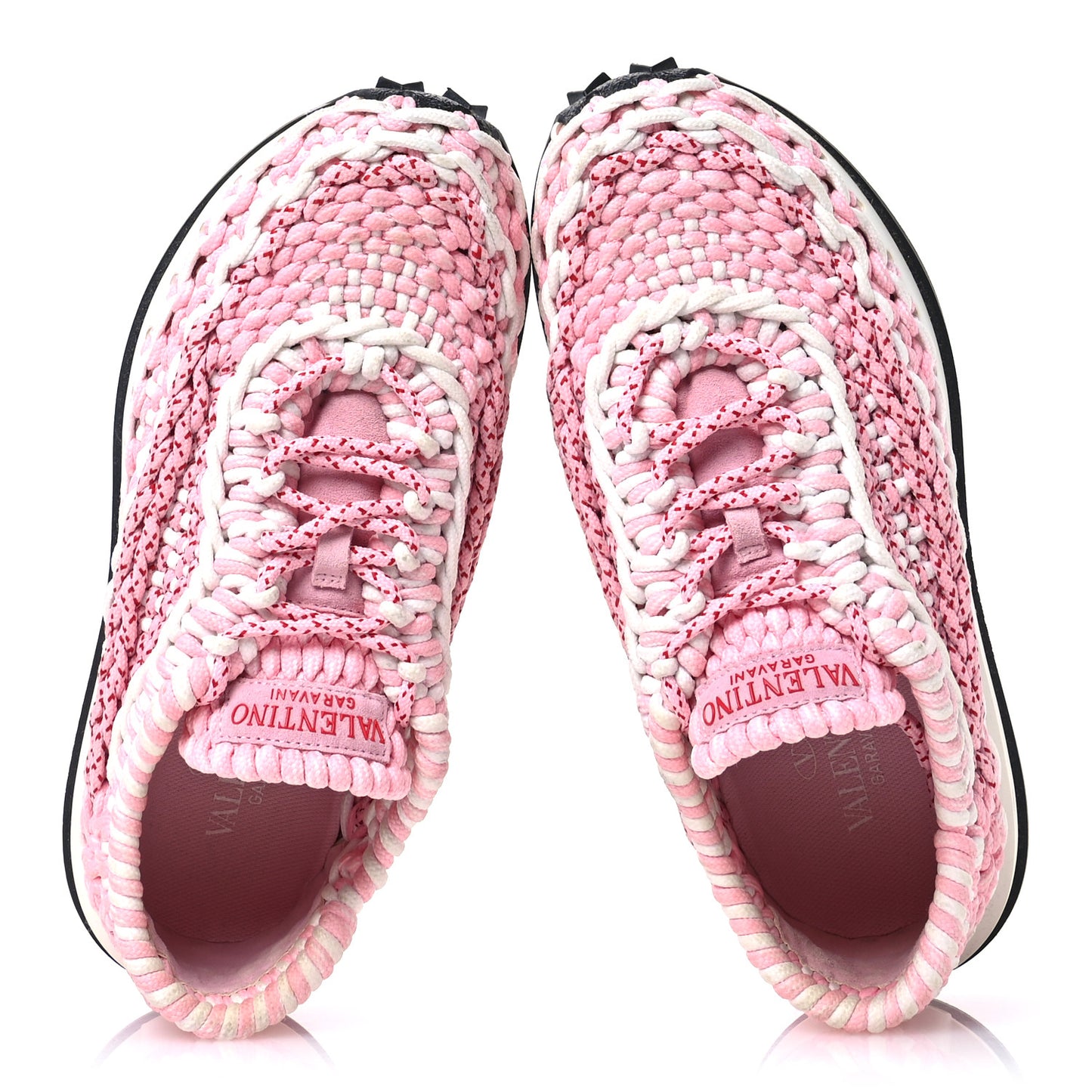 Fabric Crochet Womens Low Top Sneakers 39.5 Pink